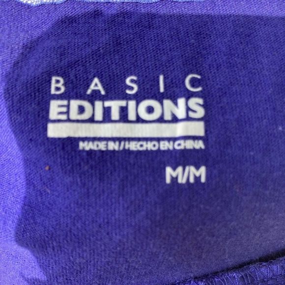 ***4/$20 BASIC EDITIONS LONG SLEEVE PURPLE TOP SHIRT MEDIUM - Picture 5 of 7